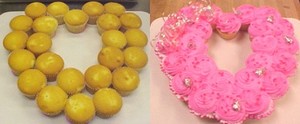 Valentine's Day Pink Heart Cupcake Pull-A-Part