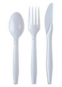 Mid/Heavy Weight Bulk Polystyrene Cutlery - White