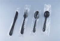 Heavy Weight Individually Wrapped Polypropylene Cutlery - Black